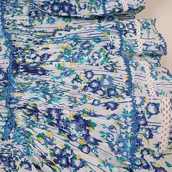 Poupette St Barth Womens Alba Blue Floral Print Cotton Mini Dress NWT - Picture 5 of 13